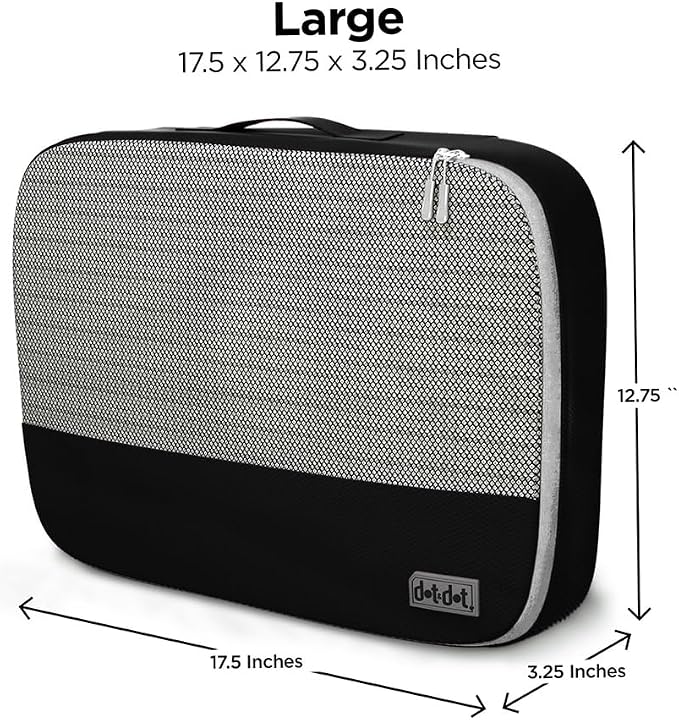 Dot&Dot Large Packing Cubes for Travel - Durable Mesh & Honeycomb Fabric Suitcase Organizer with Zipper Closure, Lightweight Expandable Clothes Bags for Carry On Luggage, 4 Pack Set - Image 2