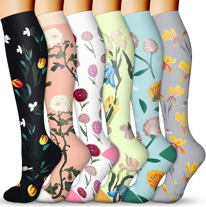 QUXIANG Compression Socks for Women & Men 15-20 mmHg, Best for Medical, Nursing, Running, Athletic, Varicose Veins, Travel by QUXIANG