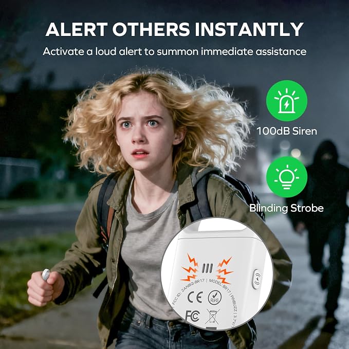 Momax Key Finder Tracker Tag – Smart Personal Alarm Rechargeable Tracking Device with SOS Alert & LED Strobe, Find My (iOS Only), Anti-Lost Tags with Keychain, Travel Gadget for Women, Girls, Black - Image 3