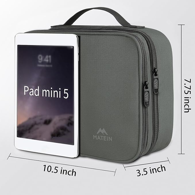 MATEIN Cord Organizer Bag, Travel Universal Cable Organizer Case, Grey | Sturdy Accessories Pouch with Handle, Medium Electronic Carrying Bag for Cable, Tech Organizer Pouch - Image 7