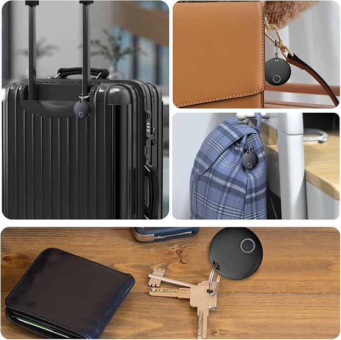 Key Finders, Luggage Tracker Tag Works with Find My (iOS only), Item Locator for Keys, Wallet, Suitcase,Bicycle and More, Replaceable Battery, IP67 Waterproof, Black, 1 PACK - Image 5