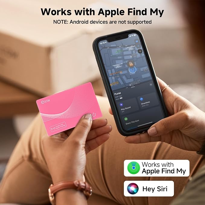 2026 [Apple MFi Certified] (iOS Only) Wallet Tracker Card, Rechargeable Thin Finder, Works with Apple Find My (iOS Only), Item Locator for Luggage Tags, Passports, Phone (Pink, 1) - Image 2