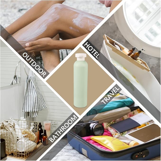 ASEVAT 8.8 oz Travel Refillable Shampoo Bottles, Plastic Empty Plastic Squeeze Bottles with Flip Cap, Travel Containers for Shampoo and Conditioner for Lotion, Cream and Liquids (4Pcs) - Image 7