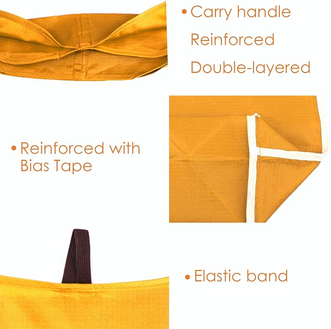 BeeGreen Orange Reusable Grocery Bags Wholesale Pumpkin Reusable Kitchen Bags Bulk Foldable-Machine Washable with Zipper Storage Pouch 50 Packs - Image 6