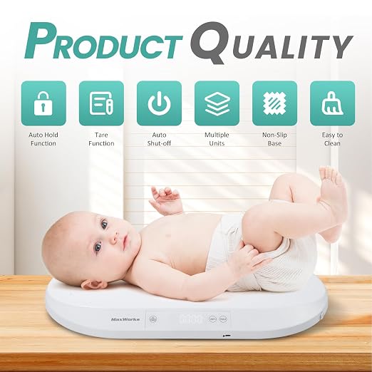 MaxWorks Multi Function Digital Scale 88 lb Capacity Pet Scale for Dogs and Cats Accurate Infant and Toddler Growth Scale Shipping Scale with Backlit Display and Tare Function (51075) - Image 3