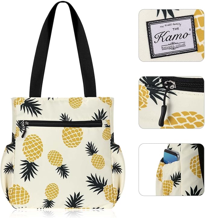KAMO Floral Tote Bag - Waterproof Lightweight Handbags Travel Shoulder Bag for Hiking Yoga Gym Swimming Travel Beach - Image 4