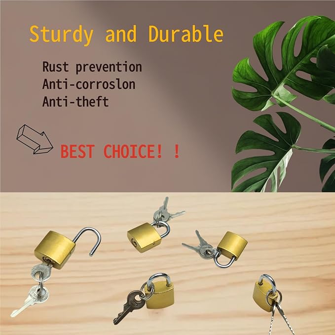Luggage Locks with Keys, 20mm Small Padlock School Gym Locker Lock | Keyed Metal Pad Locks For Travel Baggage & Suitcases, 6 Pack - Image 4