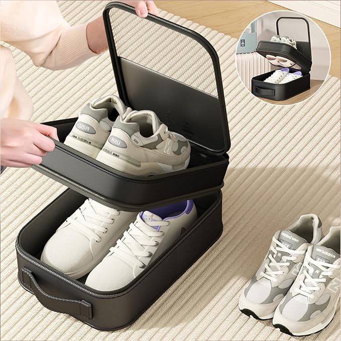 Resdenio 2 Pack Shoe Bags for Travel - Holds 3 Pair of Shoes, Portable Shoes Storage Bag Organizer, Travel Luggage Shoe Organizer for Women and Teenager (Black) - Image 2
