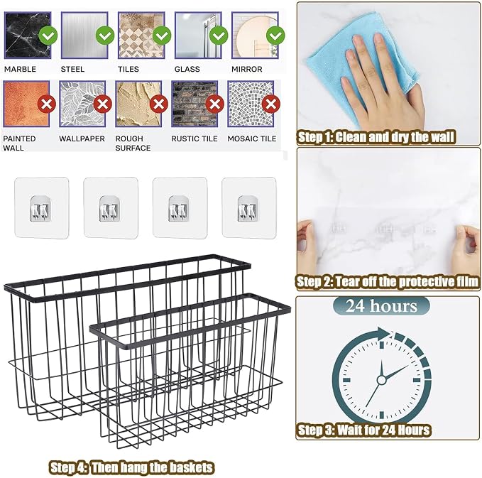 2 Pack Aluminum Foil and Plastic Wrap Organizer,Wall Mounted Cabinet Door Organizer,Kitchen Pantry Organizers and Storage,Wrapping Paper Shelf for Sandwich, Freezer, Ziplock Bag - Image 3
