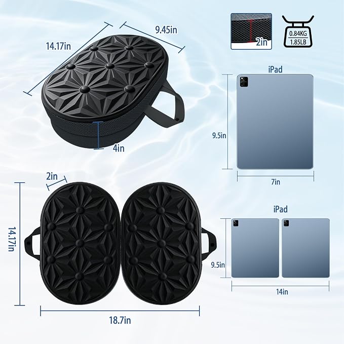 Cooling Gel Enhanced Memory Foam Seat Cushion, Desk Chair Seat Cushion, Office Chair Cushions, Foldable Portable, Back Sciatica Coccyx Tailbone Pain Relief, Driving Car Airplane Wheelchair Bleachers - Image 2