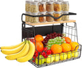 Livabber Magnetic Fridge Organizer Basket with Wood Shelf, Large Fruit Vegetable Storage Bin, Spices Snacks Condiments Rack for Kitchen Pantry, Laundry Room, Office, Magnetic or Wall Mount (Black) by Livabber