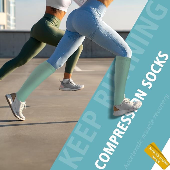 Compression Socks for Women & Men 6 Pairs | 20-30 mmHg Breathable & Moisture-Wicking Comfortable & Skin-Friendly Knee High Support Socks for Nurse, Travel, Pregnancy - Image 7