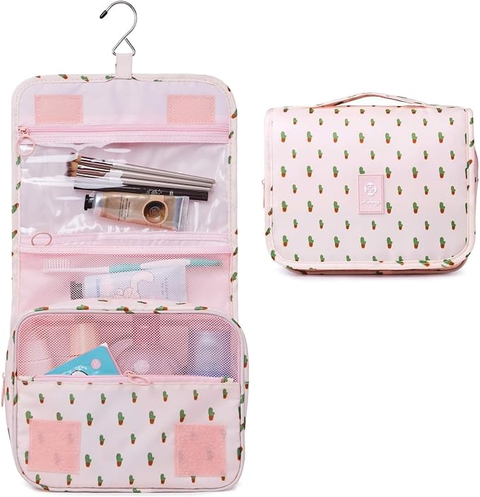 Narwey Small Hanging Travel Toiletry Bag for Women, Travel Bag for Toiletries, Makeup Bag Organizer Make Up Bags Cosmetic Bags for Girls - Image 2