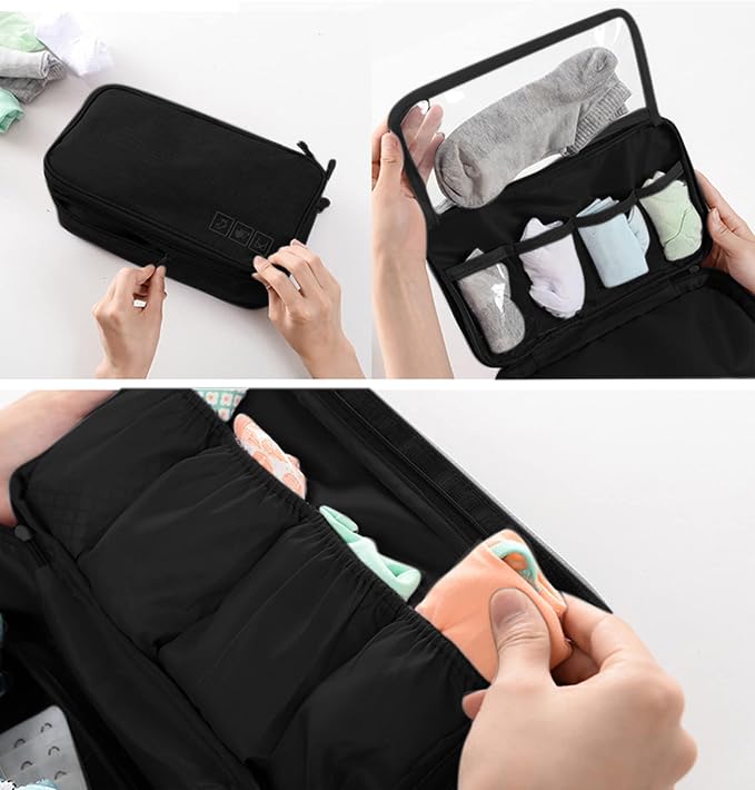 Portable Underwear Bra Storage Bag Waterproof Travel Organizers Multi-Layer Toiletry Packing Cube - Image 7