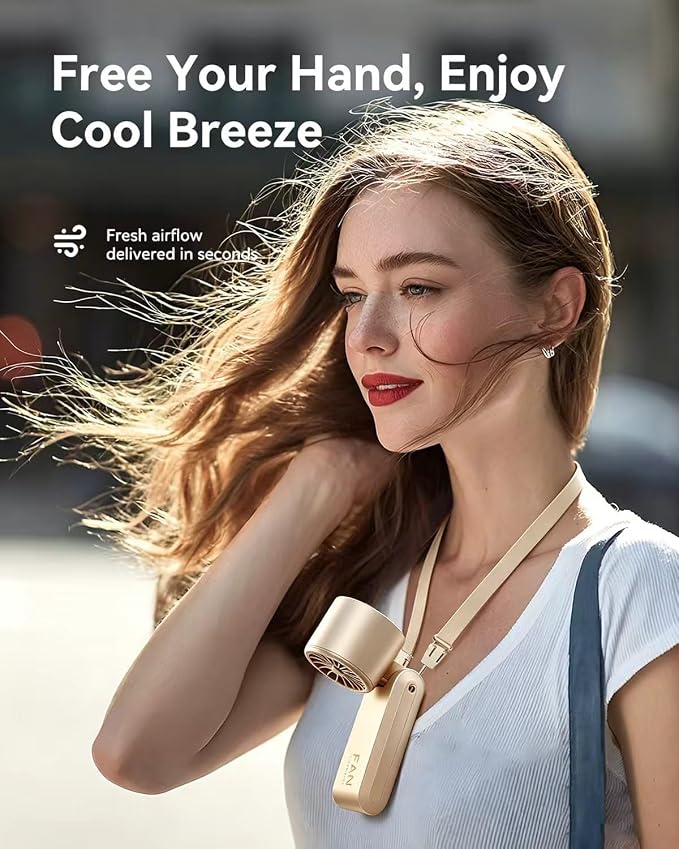 Handheld Portable Turbo Fan with Ice Cooler, Speed (1-199) 5500mAh Rechargeable Personal Fan,[20H Cooling Time] Mini Yet Powerful [20000 RPM] Small Pocket Fans for Travel/Outdoor/Home/, Gold Pink - Image 6