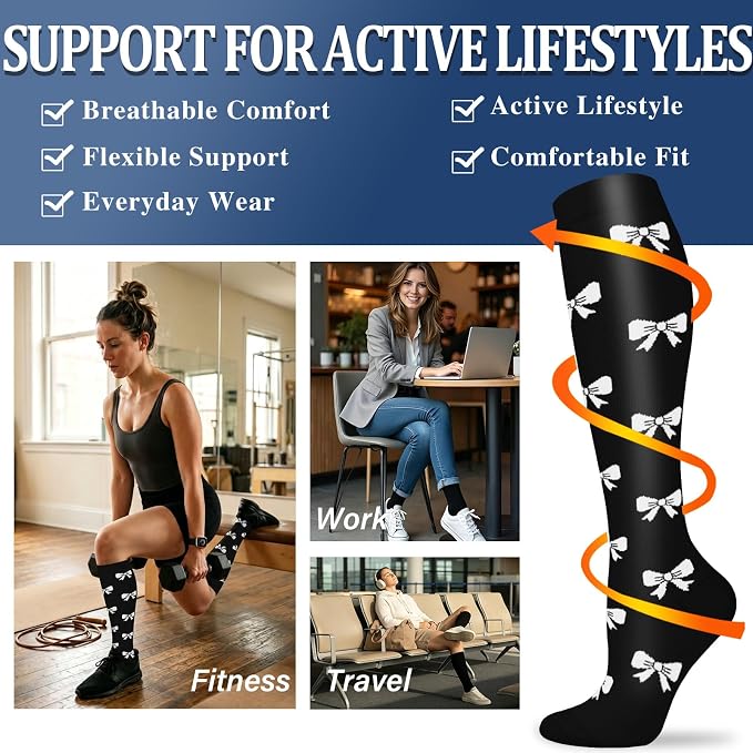 Sooverki Compression Socks for Women and Men Circulation (3/4 Pairs) is Best Support for Running Athletic Cycling Hiking - Image 3