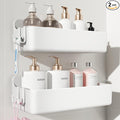 Nieifi Adhesive Shower Shelves, White, 2 Pieces | Rustproof ABS, Large Capacity, Removable Design, No Drilling Shower Organizer for Bathroom Storage & Home Decor by Nieifi