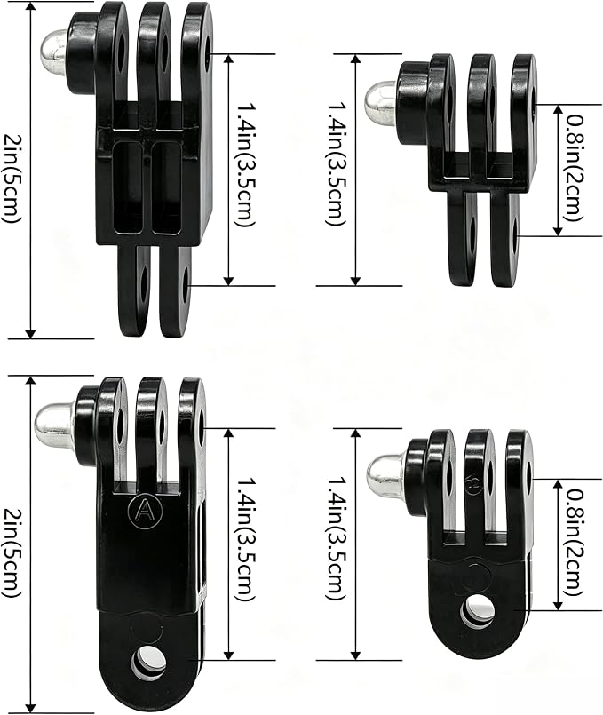 Universal Action Camera Accessory Kit, Curved & Flat Adhesive Sticky Mounts, Quick Release & J-Hook Buckle Mounts, 3-Way Pivot Arms and Thumb Screws - Image 4