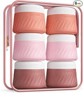 Quatish 6 Pack Travel Size Containers for Toiletries, 2oz, Red Rock | Leakproof, TSA Approved Silicone Jars, Easy to Clean, Portable Travel Essentials for Lotion Cosmetics Medicines and Jewelry by Quatish