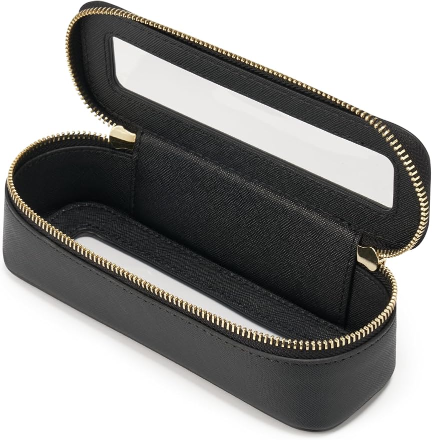 Makeup Brush Travel Case Slim Makeup Bag for Women Clear Cosmetic Bag Cute Makeup Case Black Toiletry Bag for Traveling Transparent Car Makeup Bag Aesthetic Makeup Brush Bag by POPVIBE