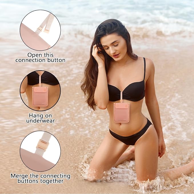 YOYI YOYI RFID Blocking Bra Wallet Travel Pouch, Secret Pocket for Cards | Skin-friendly fabric so thin it disappears inside your bra, RFID blocking keeps cards and cash secure from theft on the go - Image 5
