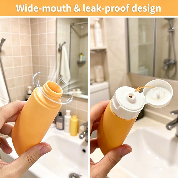 Travel Bottles for Toiletries, for Shampoo and Conditioner, Colorful 4 Pcs | Squeezable Silicone Containers, 3 oz Refillable Travel Size, for Shampoo and Conditioner, Colorful - Image 3
