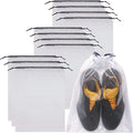 Set of 12 Transparent Shoe Bags for Travel Large Clear Shoes Storage Organizers Pouch with Rope for Men and Women by DIOMMELL