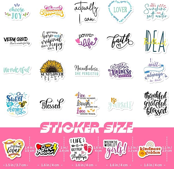 Pink Bedside Shelf Organizer - Wall Mount Phone Holder with Glasses Hook & 50 Motivational Stickers for Girls Bedroom Dorm Decor - Image 8