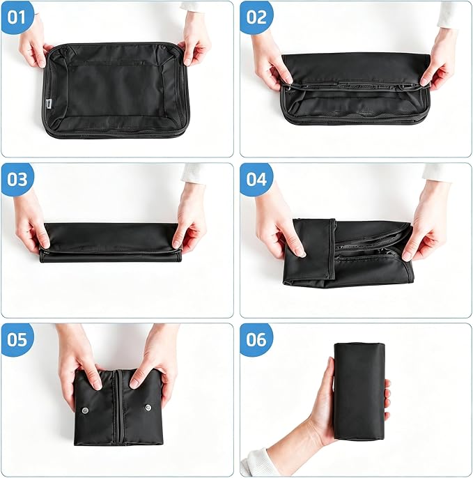 6 Set Packing Cubes, Luggage Packing Organizers for Travel Accessories, Carry on Suitcase Organizer Bags, Travel Essentials Luggage Accessories for Cruise Ship (Black) - Image 5