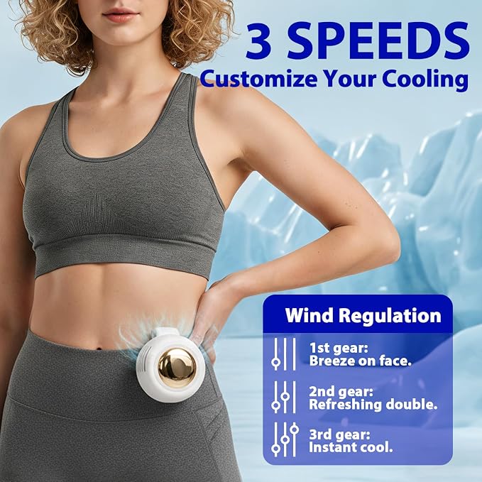 jintion Handheld Fan Portable Neck Waist Personal Mini Clip on Hand Fans Rechargeable Wearable for Shirt Belt That Deliver Refreshing Cool Breeze Under Held Cooling Wind Small 360° Rotatable - Image 3