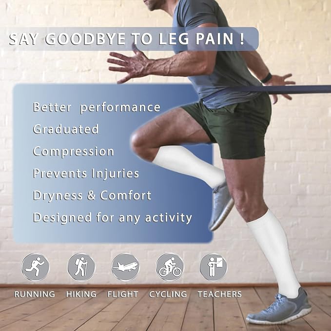 Copper Compression Socks 15-20 mmHg for Men & Women 8 Pairs – Circulation Support for Nurses, Travel, Running, Hiking, Soccer - Image 2