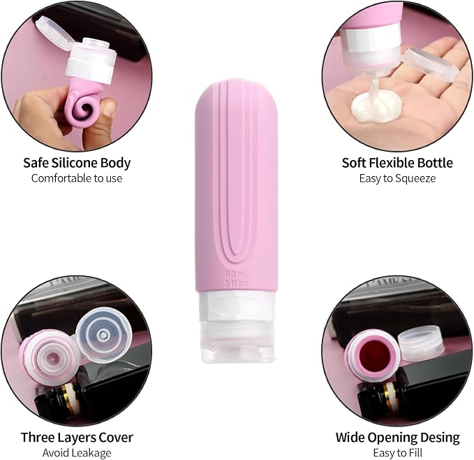 Mrsdry 16 Pack Travel Bottles for Toiletries, Oversize 6oz Silicone Travel Containers, Leak Proof Refillable Liquid Shampoo And Conditioner Travel Essentials - Image 4