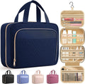 HOTOR Hanging Travel Toiletry Bag Women Men, Dark Blue, Medium | Waterproof Makeup Bag Hanging Hook,Multiple Pockets,Travel Essentials,11.2 x 3.2 x 8.9inches by HOTOR