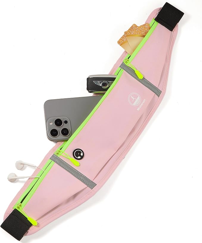 Running Belt Slim Fanny Pack Jogging Pouch Phone Holder Waist Pack - Light Pink - Image 6