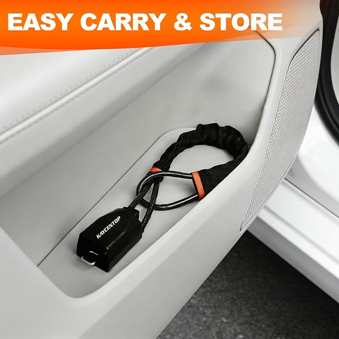 KAYCENTOP Car Steering Wheel Lock, Seat Belt Lock, Anti-Theft Device, Max 17 Inch Length, Small and Light-Weight, Multi-Functional, Fit Most Vehicle, SUV, Golf Cart Security (Black) - Image 8