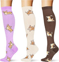 (3 pairs) Compression Socks 20-30 mmHg Long Knee High Socks for Women Men Support Athletic Travel Daily Wear by Saniripple