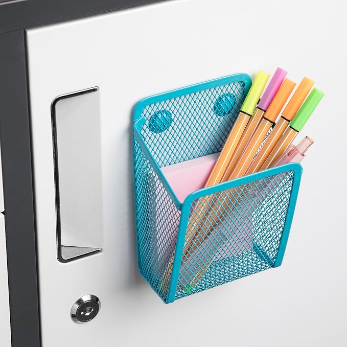 Magnetic Pencil Holder,Mesh Stainless Steel Pen Basket, Metal Writing Utensil Storage Organizer for Whiteboard,Blackboard,Kitchen, Locker, Home, or Office | Metal Writing Utensil Storage Organizer for Whiteboard,Blackboard,Kitchen, Locker, Home, or Office - Image 5