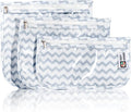 HIONXMGA TSA Approved Toiletry Bag, Set of 3 Clear Travel Toiletry Bag Quart Size Zipper Travel Pouch, Waterproof Makeup Cosmetic Bag for Women Men Kids Toiletries Carry on, Wave | Clear Front Zipper Pouches Waterproof Cosmetics Bags for Women Kids Toi... by HIONXMGA