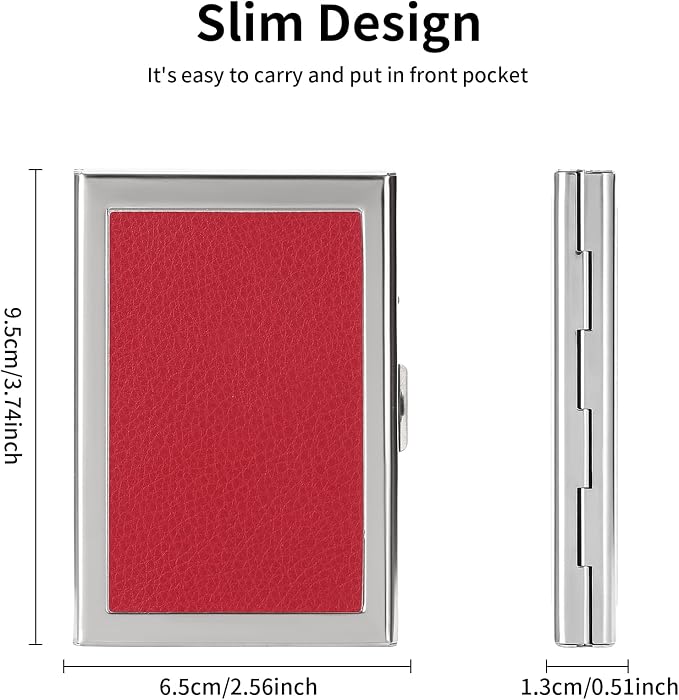 Credit Card Holder Wallet for Women Men Stainless Steel Metal Card Case RFID Blocking Business Card Protector Case with 6 Slots - Image 3