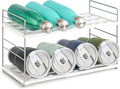 Water Bottle Organizer For Cabinet, Adjustable Tumbler Storage, Expandable Water Bottle Holder For Kitchen Organization, 2 Tier Cup Organizer For Sports Flask Insulated Travel Mug Fridge, White by JUPELI