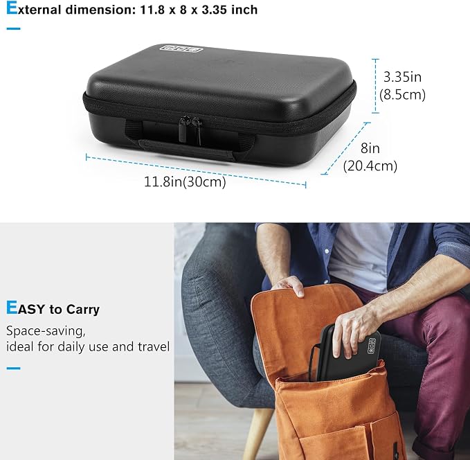 ProCase Hard Travel Electronic Organizer Case for MacBook Power Adapter Chargers Cables Power Bank Apple Magic Mouse Apple Pencil USB Flash Disk SD Card Small Portable Accessories Bag - Image 6