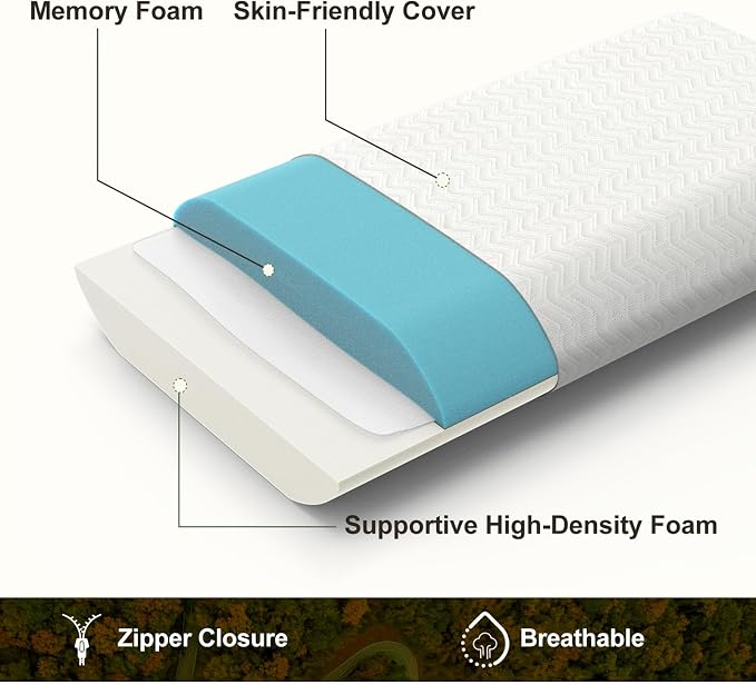 Vekkia Travel Pillow, Memory Foam Pillow Compressible Camping Pillow with Washable Cover,Ergonomic Supportive Pillow for Sleeping Ideal for Adults Kids Travel, Hiking, Airplane and Car-S - Image 4