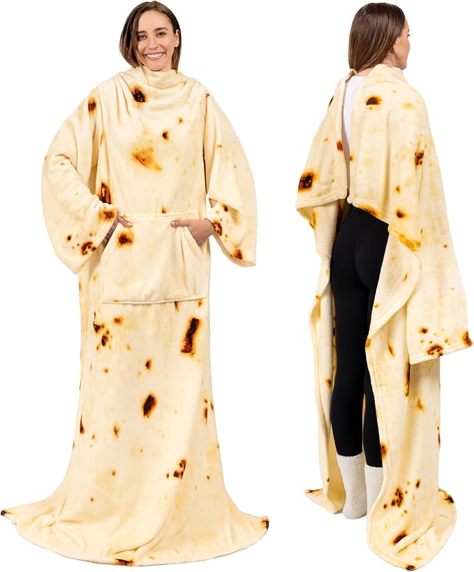 PAVILIA Blanket with Sleeves for Adult Women Men, Soft Warm Wearable Blanket Fleece Wrap Throw, Robe Blanket Gift - Image 2