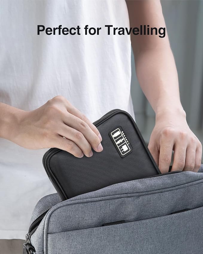 Electronics Organizer Travel Case, Cable Organizer Bag, Portable Cord Organizer Travel, Travel Case for Chargers and Cords, Tech Bag, Flying Trip Essentials for Cable Storage/Tech Storage - Image 6