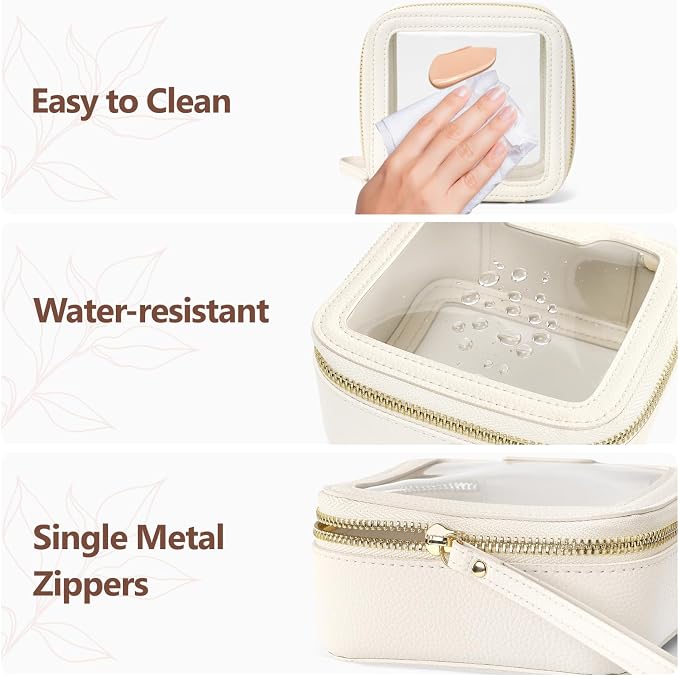 Clear Makeup Bag Foldable - TSA Approved Toiletry Bag for Travel | Metal Zipper, Reinforced Seam, Water Resistant, Medium for Carry-on, Large for Checked Luggage, for Car Storage Organizer - Image 7