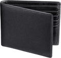 RUNBOX Men's Full Grain Leather Bifold Wallet - Crazy Horse RFID Blocking Slim Wallet with 2 ID Windows, 12 Card Slots & Dual Cash Pockets, Gift for Men by RUNBOX