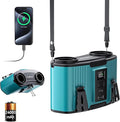 Doublepow 24000mAh Portable Waist Fan, Personal Fan, Dual Air Ducts Motors, Rechargeable Clip On Belt for Working, 10 Speeds 45H Wearable Neck Cooling, for Outdoor Work, Travel, Power Outage (Blue) by Unknown