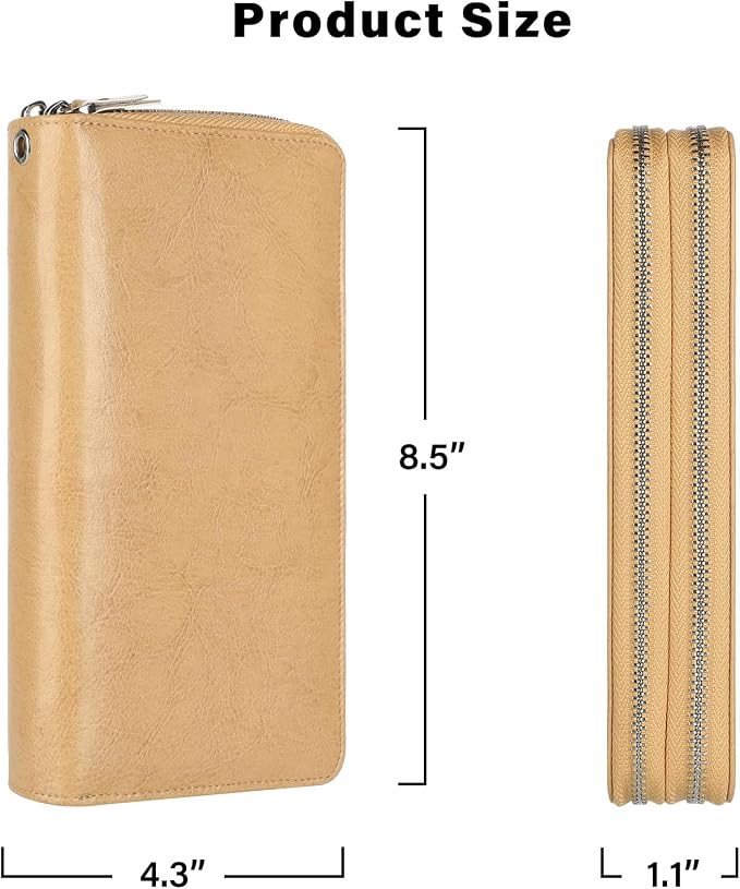 Small Compact Women Wallet RFID Blocking Genuine Leather Bifold Purse with ID Windows - Image 6