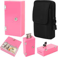 Extra Large Pink Acrylic Box Winners Bank with 2 Keys, Slot, Storage Waist Bag, Portable Casino Cash Money Lock Box Safe for Gamblers, 1Pack by ClarityCraze