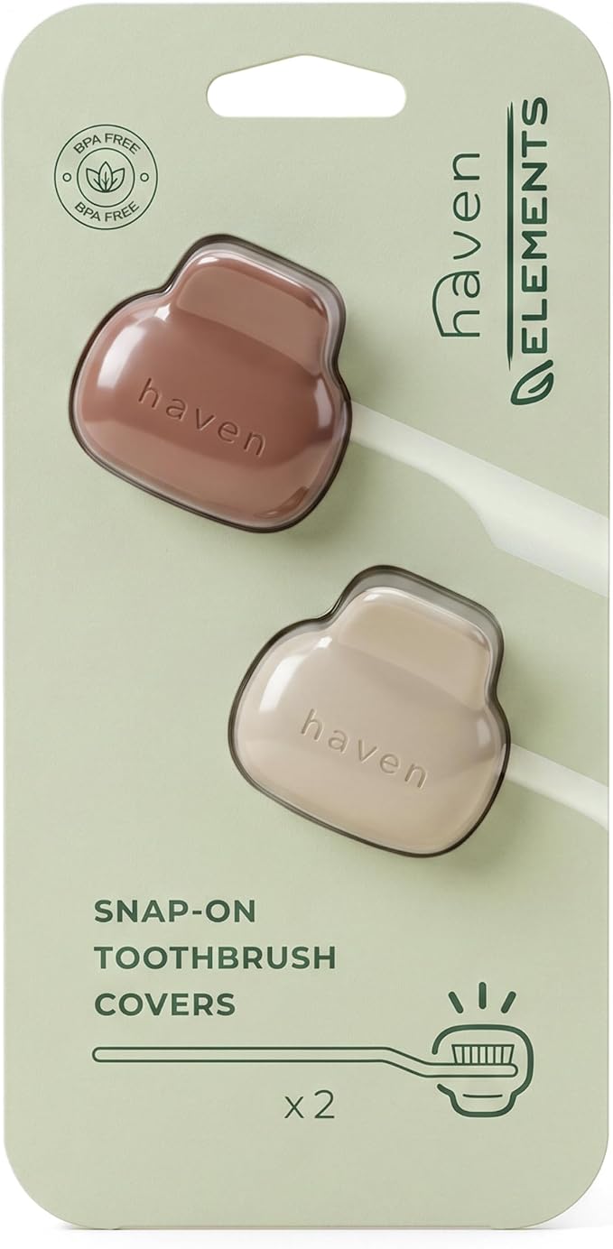 Haven Toothbrush Cover - Fits Electronic and Manual Toothbrushes - Toothbrush Case Holder for Travel - Set of Two Tooth Brush Cap Protectors (Sand & Terra) - Image 5
